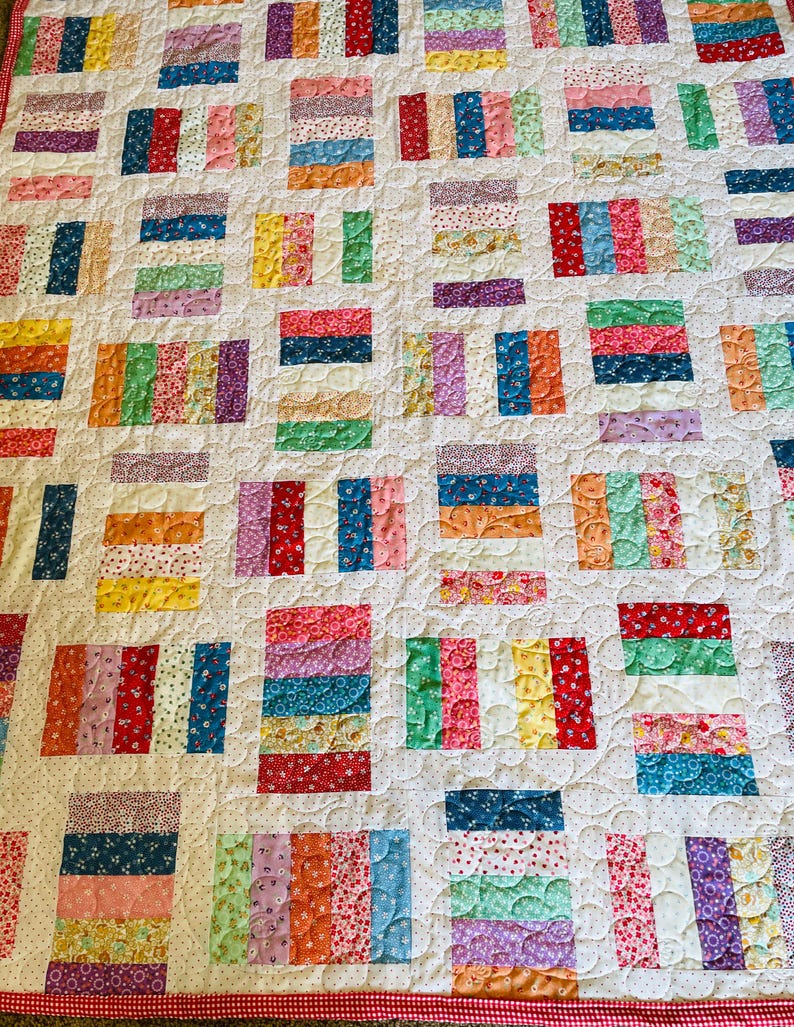 Multi-colored Patchwork Quilt - Etsy
