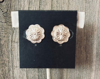 Sterling Silver "Concho" Earrings Southwestern