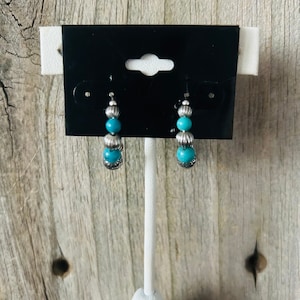 Carolyn Pollack Turquoise Sterling Silver Hoop Earrings