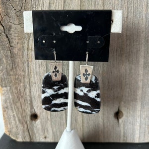 Zebra Jasper Sterling Silver Earrings Southwestern