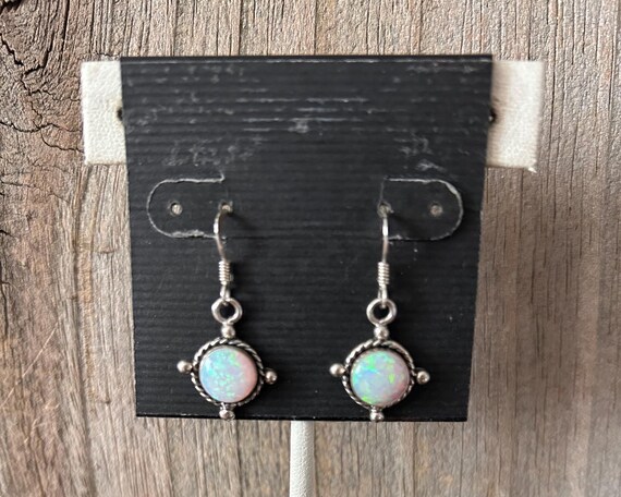Opal Sterling Silver Earrings - image 1