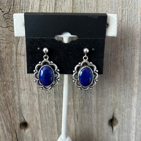 Lapis Sterling Silver Earrings Carolyn Pollack - image 1