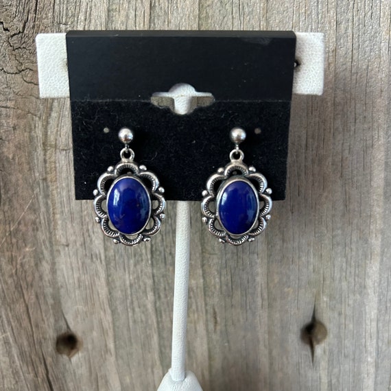 Lapis Sterling Silver Earrings Carolyn Pollack - image 5