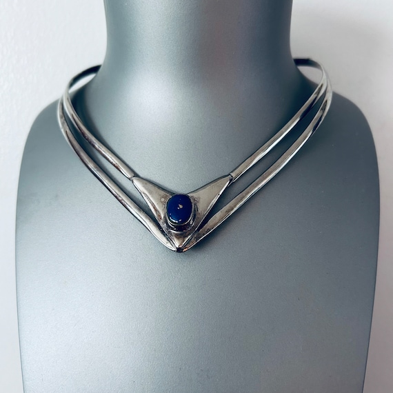 Lapis Sterling Silver Collar Southwestern