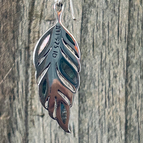Abalone Sterling Silver "Feather" Earrings - image 4