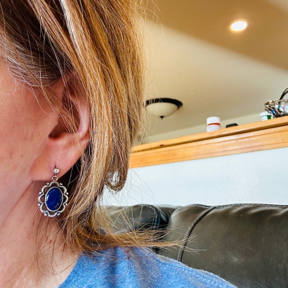 Lapis Sterling Silver Earrings Carolyn Pollack - image 9