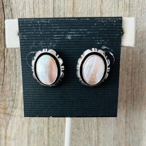 Carol Felley White MOP Sterling Silver Earrings
