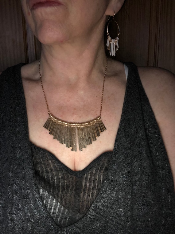 Gold Tone "Fringe" Necklace Robert Lee Morris - image 10