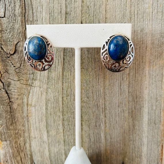 Lapis Sterling Silver Earrings Southwestern - image 6