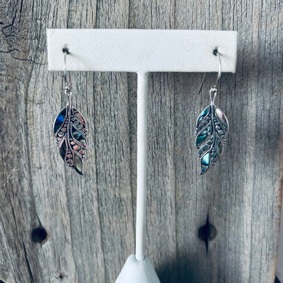 Abalone Sterling Silver "Feather" Earrings - image 8