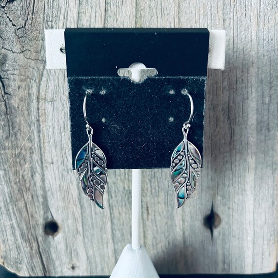 Abalone Sterling Silver "Feather" Earrings - image 5