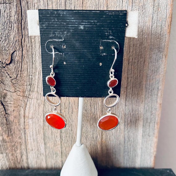 Carnelian Sterling Silver Earrings