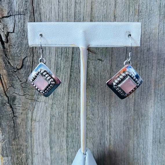 Rose Quartz Sterling Silver Earrings Carol Felley - image 6