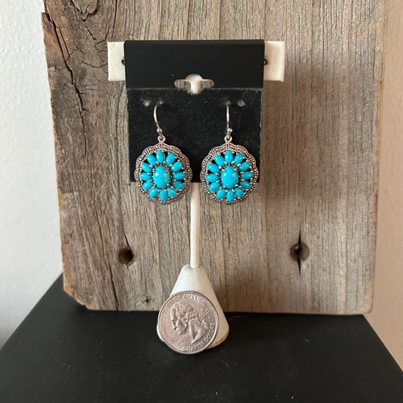 Turquoise Sterling Silver Earrings - image 2