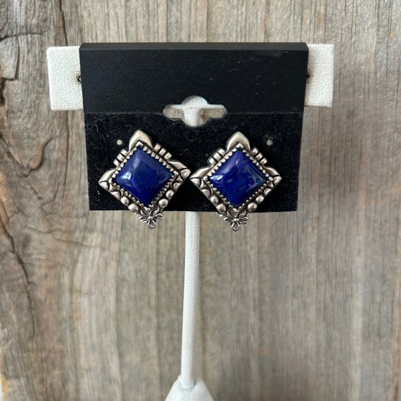 Lapis Sterling Silver Clip Earrings Carol Felley