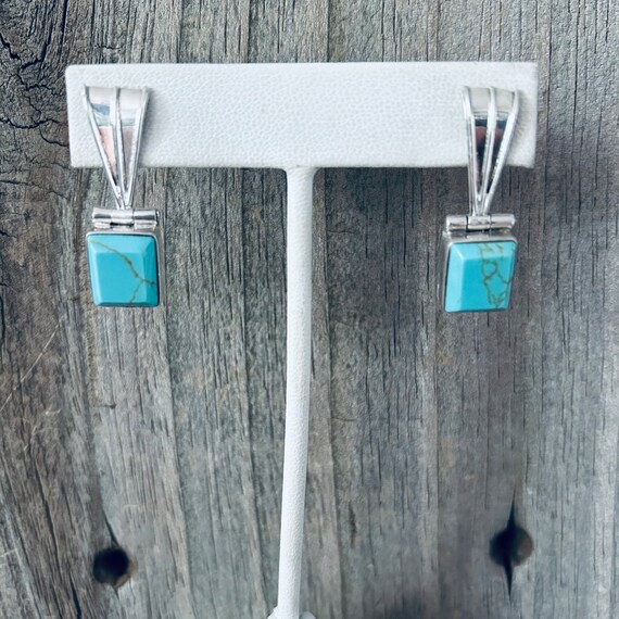 Turquoise Sterling Silver Earrings Escorcia - image 8