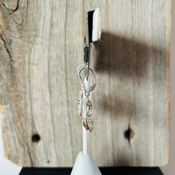 Multi Stone Sterling Silver Lever Back Earrings - image 4