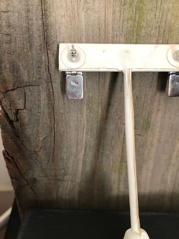 Onyx and Sterling Silver Earrings Southwestern - image 4