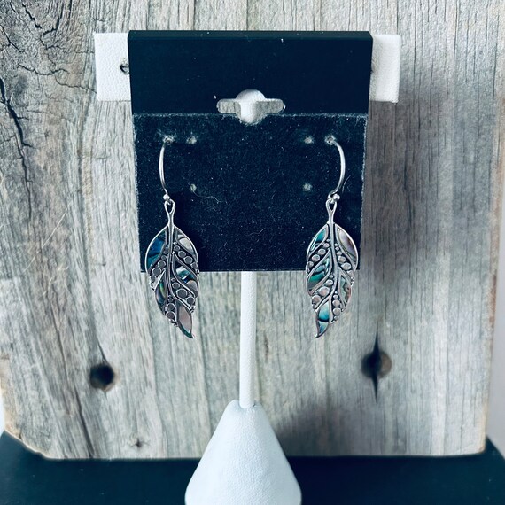Abalone Sterling Silver "Feather" Earrings - image 6