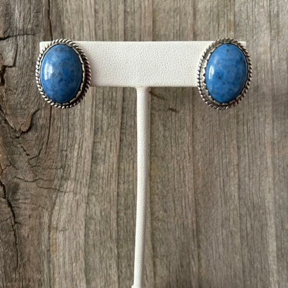 Denim Lapis Sterling Silver Earrings Native Ameri… - image 7