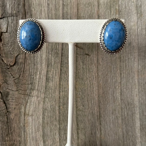Denim Lapis Sterling Silver Earrings Native Ameri… - image 8