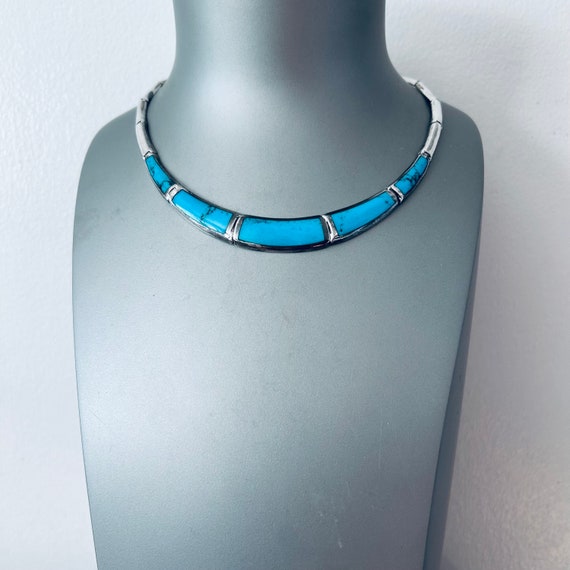 Turquoise Sterling Silver Necklace Southwestern