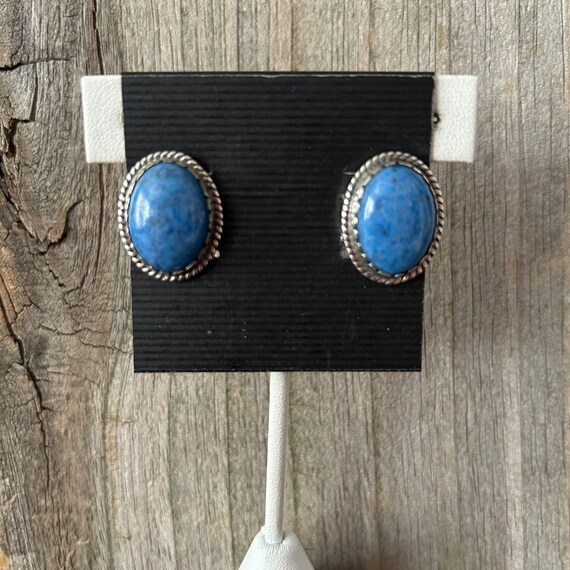 Denim Lapis Sterling Silver Earrings Native Ameri… - image 6