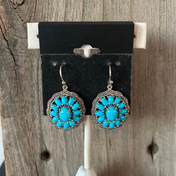 Turquoise Sterling Silver Earrings - image 1