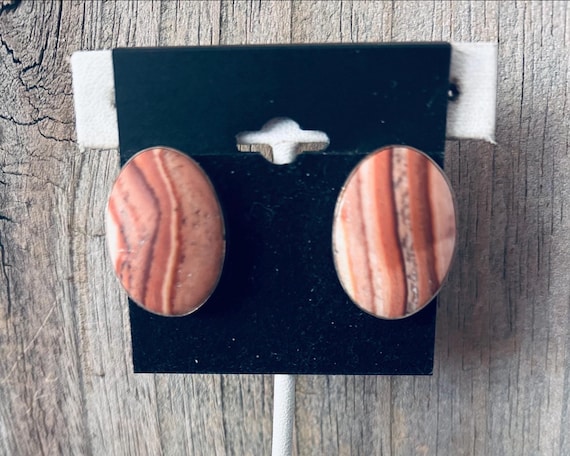 Silver Creations Banded Agate Sterling Silver Earrings