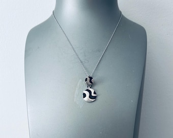 Sterling Silver Circle Swirl Necklace