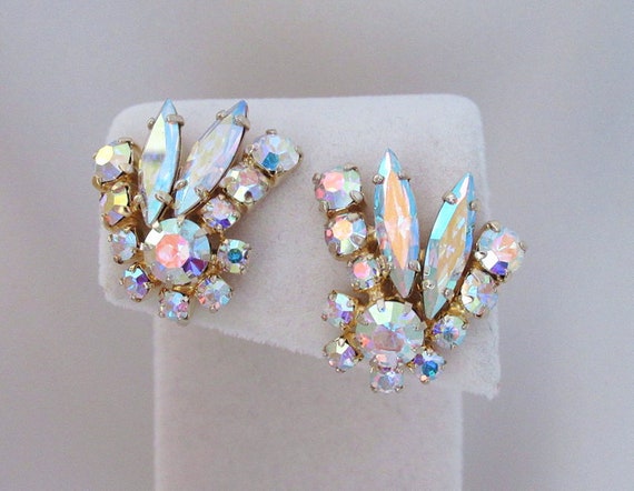 Sherman Earrings Signed Swarovski Aurora Borealis… - image 9