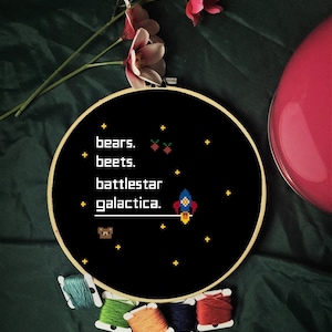 Bears Beets Battlestar Galactica - The Office digital cross stitch pattern