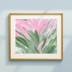 Pink and Green Abstract Art Print: Southern Coastal Decor (Digital Download)