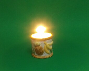 REDUCED*****Vintage Yellow Tealight Holder Tropical Fruit by LNT Home 2" by 2"