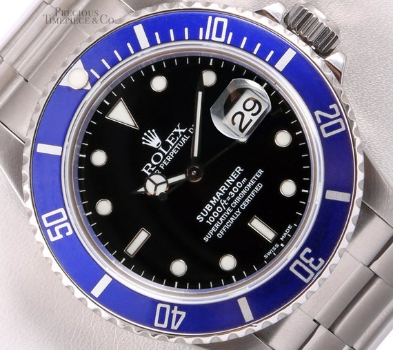 rolex submariner blue face stainless steel