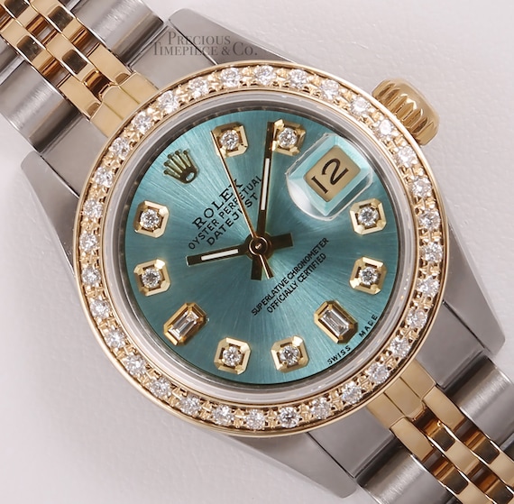 rolex lady datejust blue diamond dial