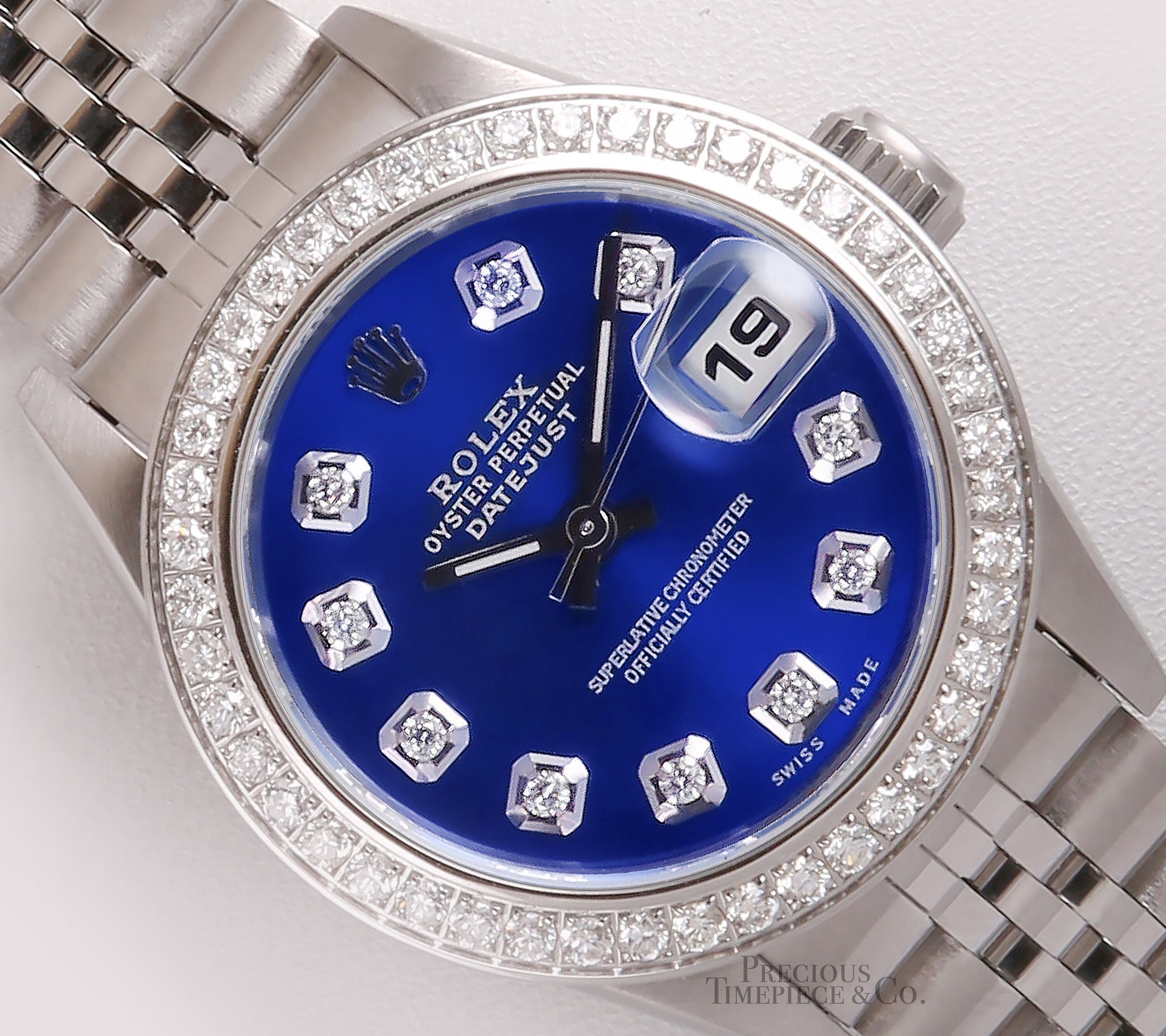 rolex lady datejust blue diamond dial