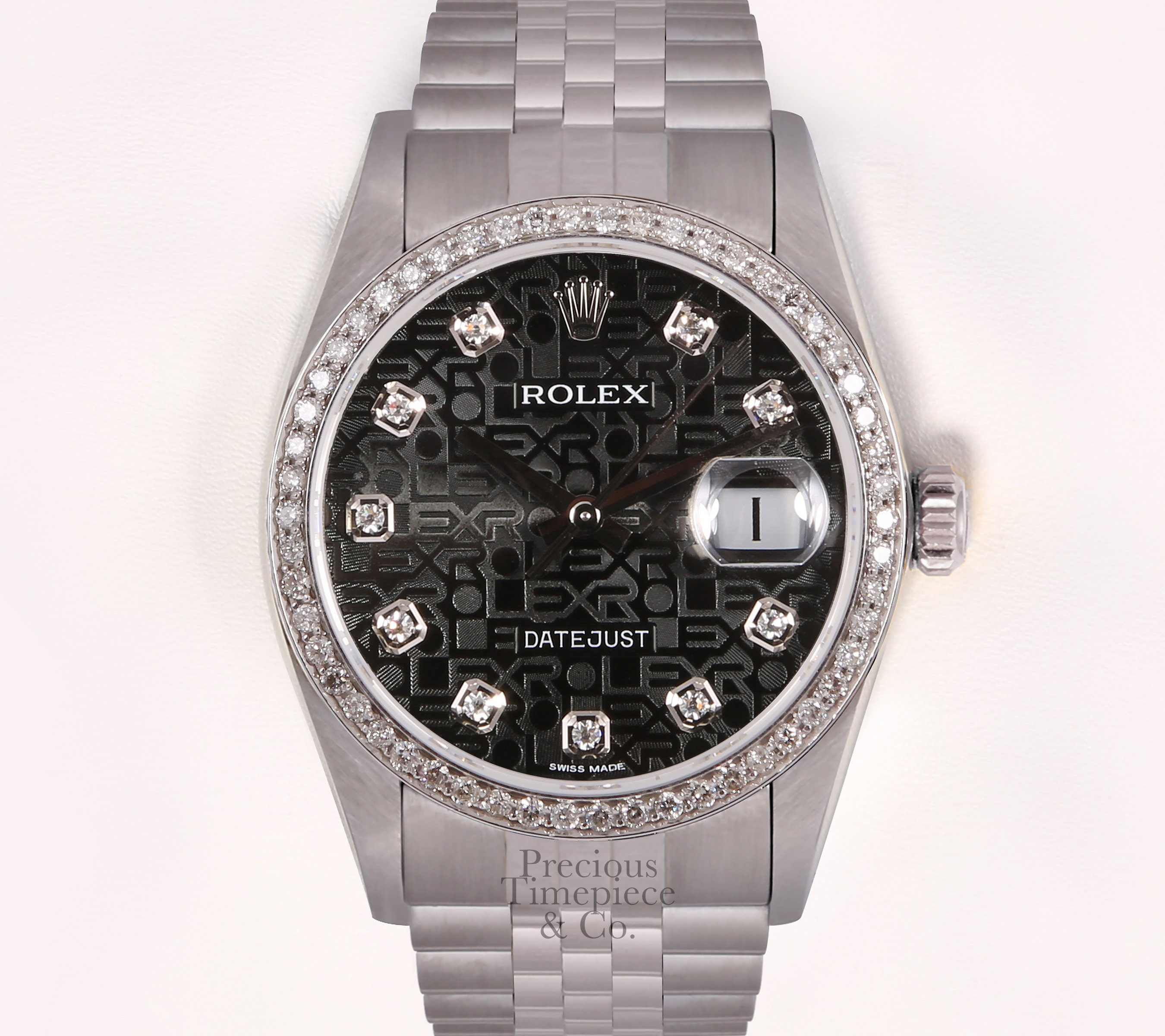 Rolex Datejust S/Steel 36mm WatchBlack Jubilee Diamond Etsy