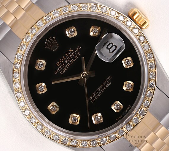 rolex black with diamonds