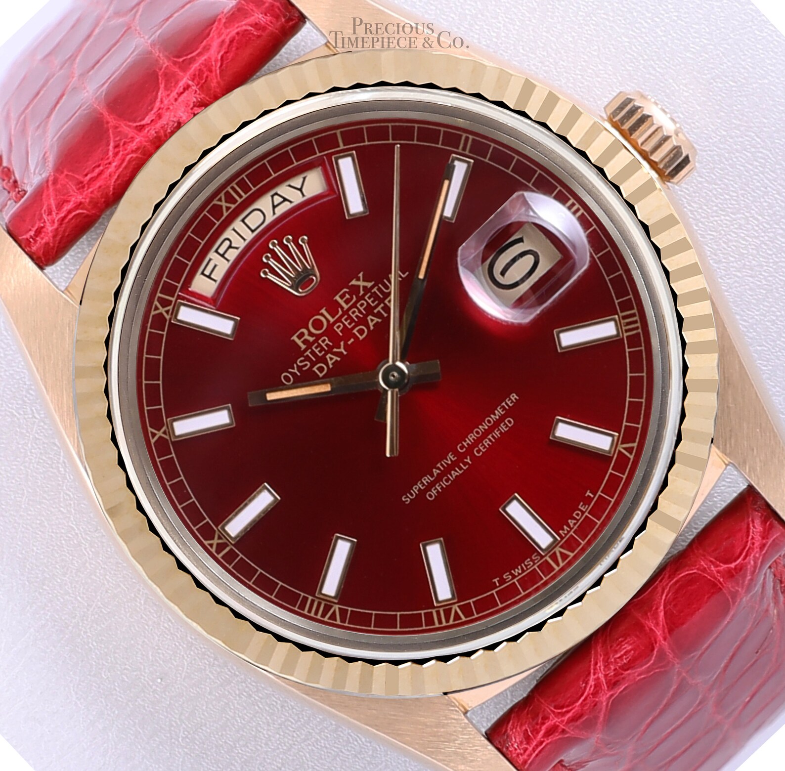 Rolex Mens DayDate 18238 Presidencial 18k WatchRed Stick Etsy España