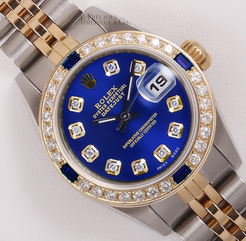 Rolex Lady Datejust 26mm Two Tone 18k & Steel-blue Diamond - Etsy