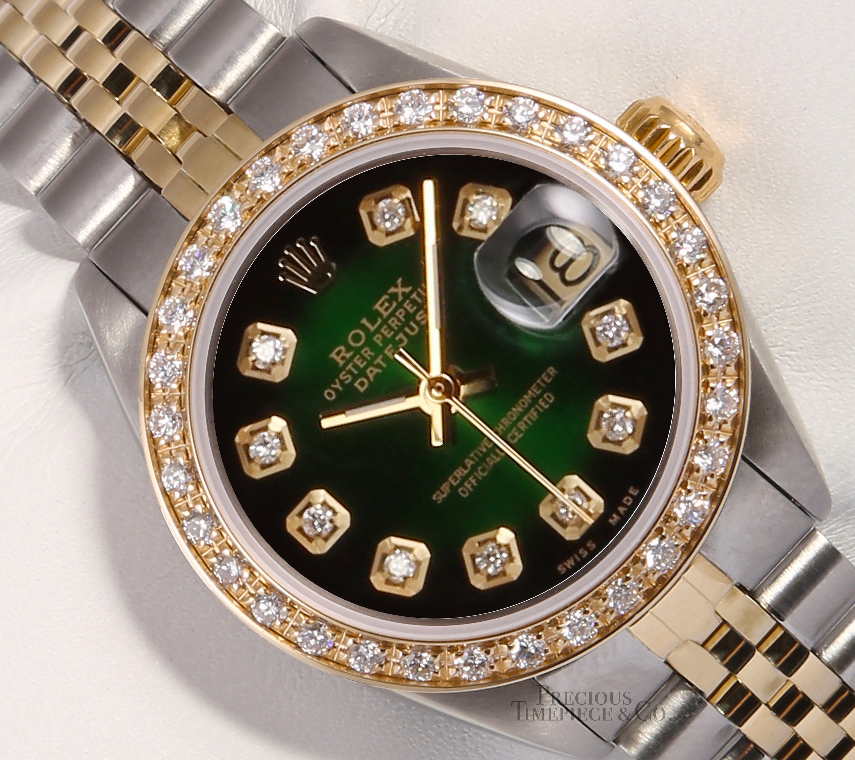 rolex lady datejust green dial