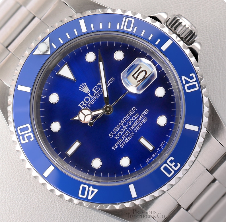 rolex submariner blue bezel stainless steel