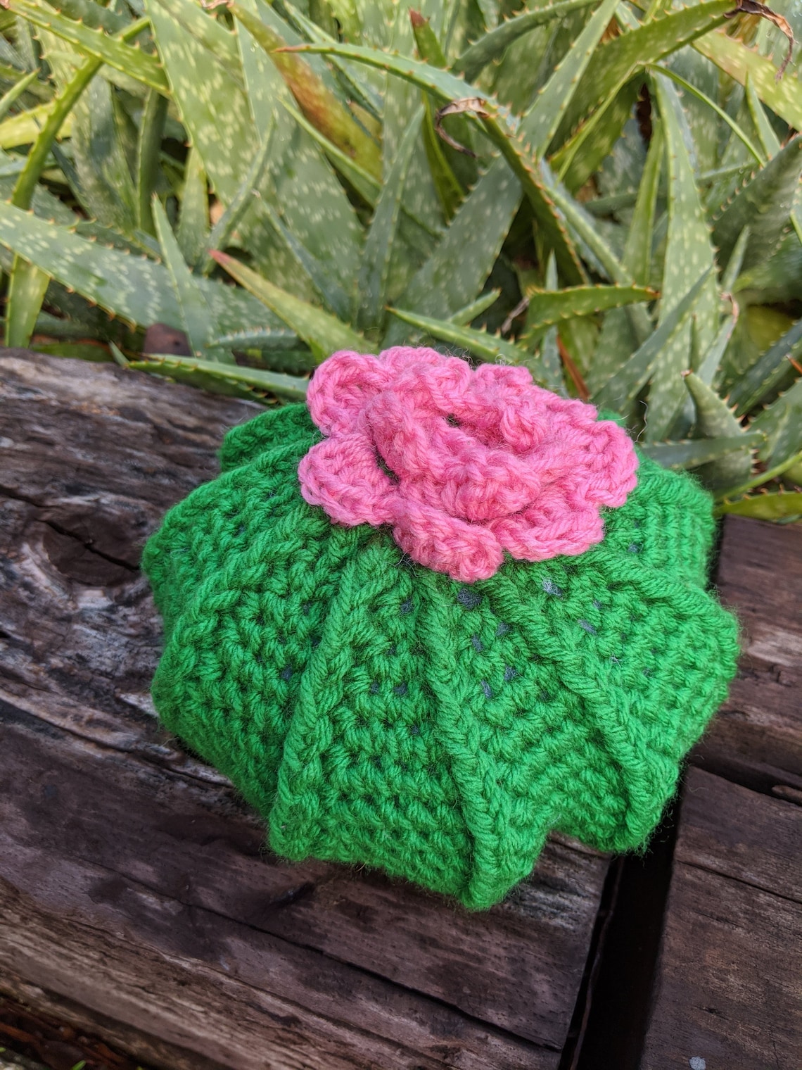 Succulent Pillow Crochet Amigurumi Plushie with Pink Flower Etsy