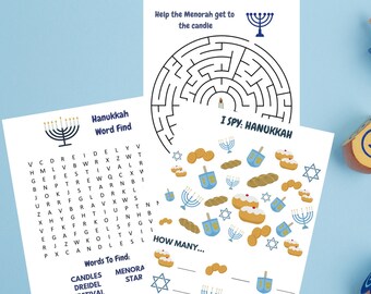 INSTANT DOWNLOAD Hanukkah Maze Printable - Hanukkah Game Printable ...