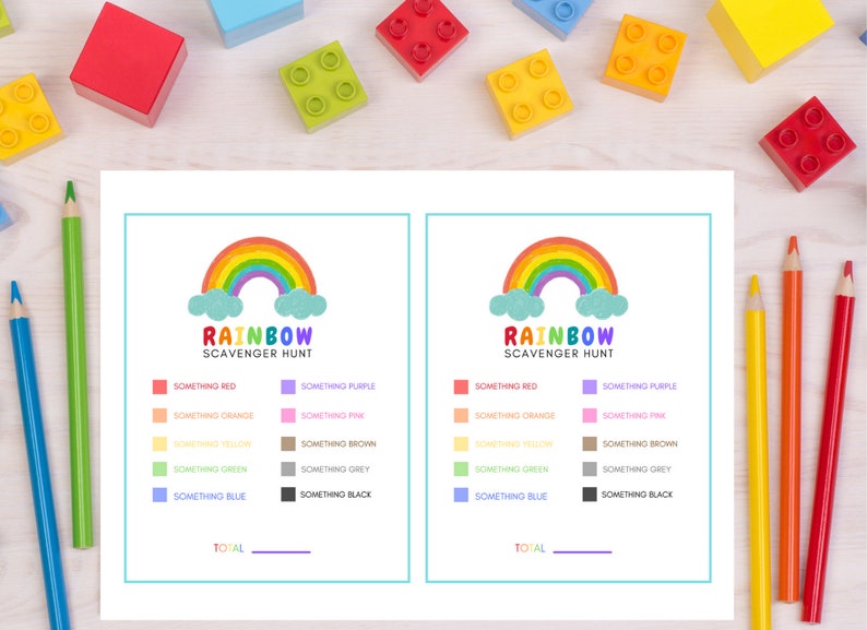 Printable Rainbow Scavenger Hunt | Kid Activity | Instant Download - Etsy