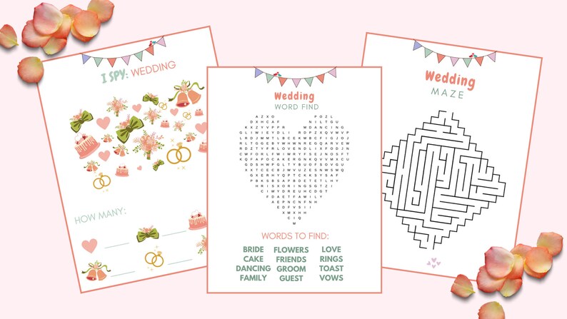 Printable Wedding Activities for Kids Instant Download - Etsy UK