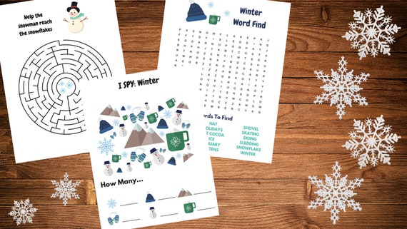 Printable Winter Kid Activity Sheets ISpy Word Search