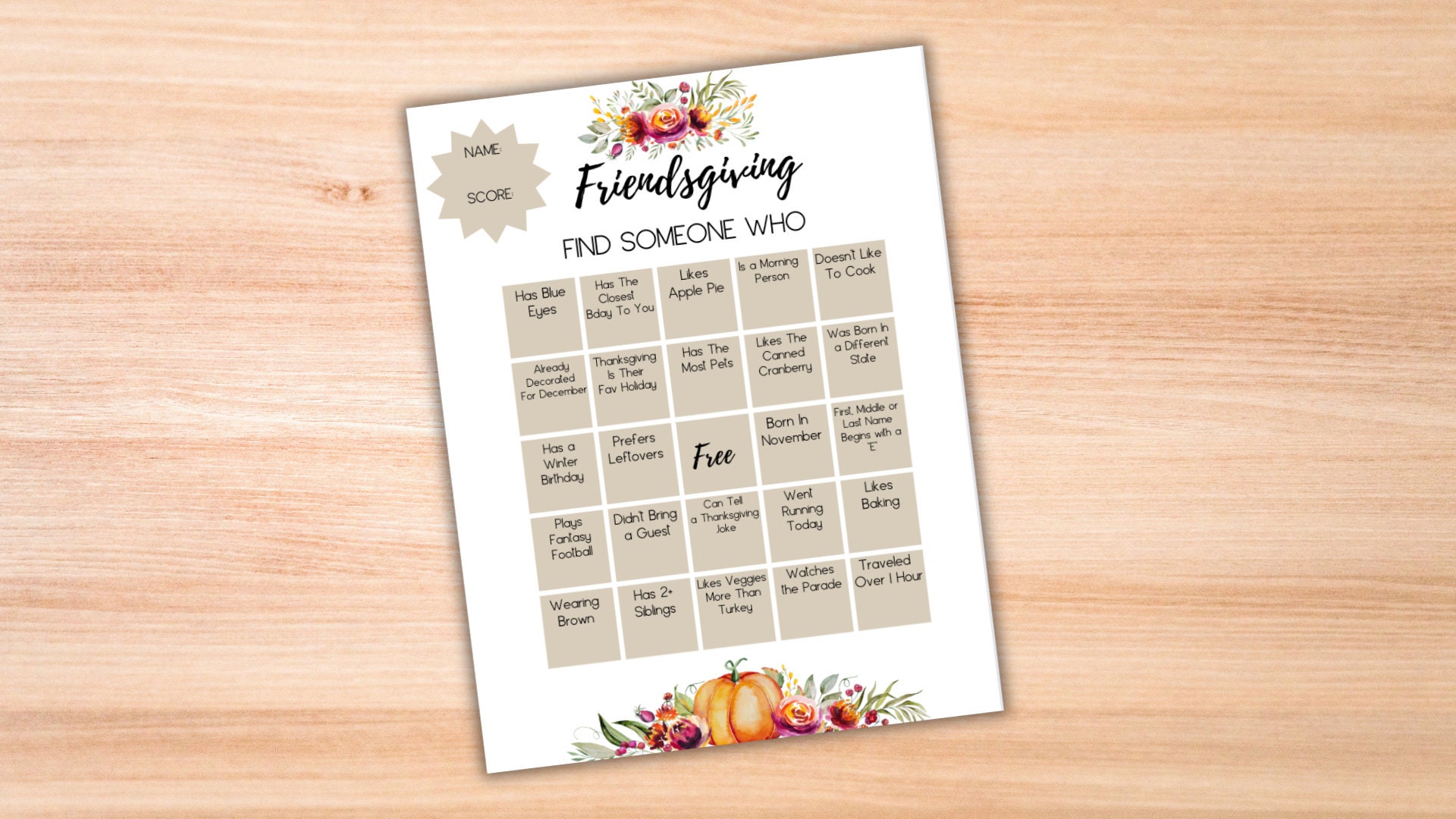 Printable Friendsgiving Find Someone Who Game | Find Someone Who Game ...