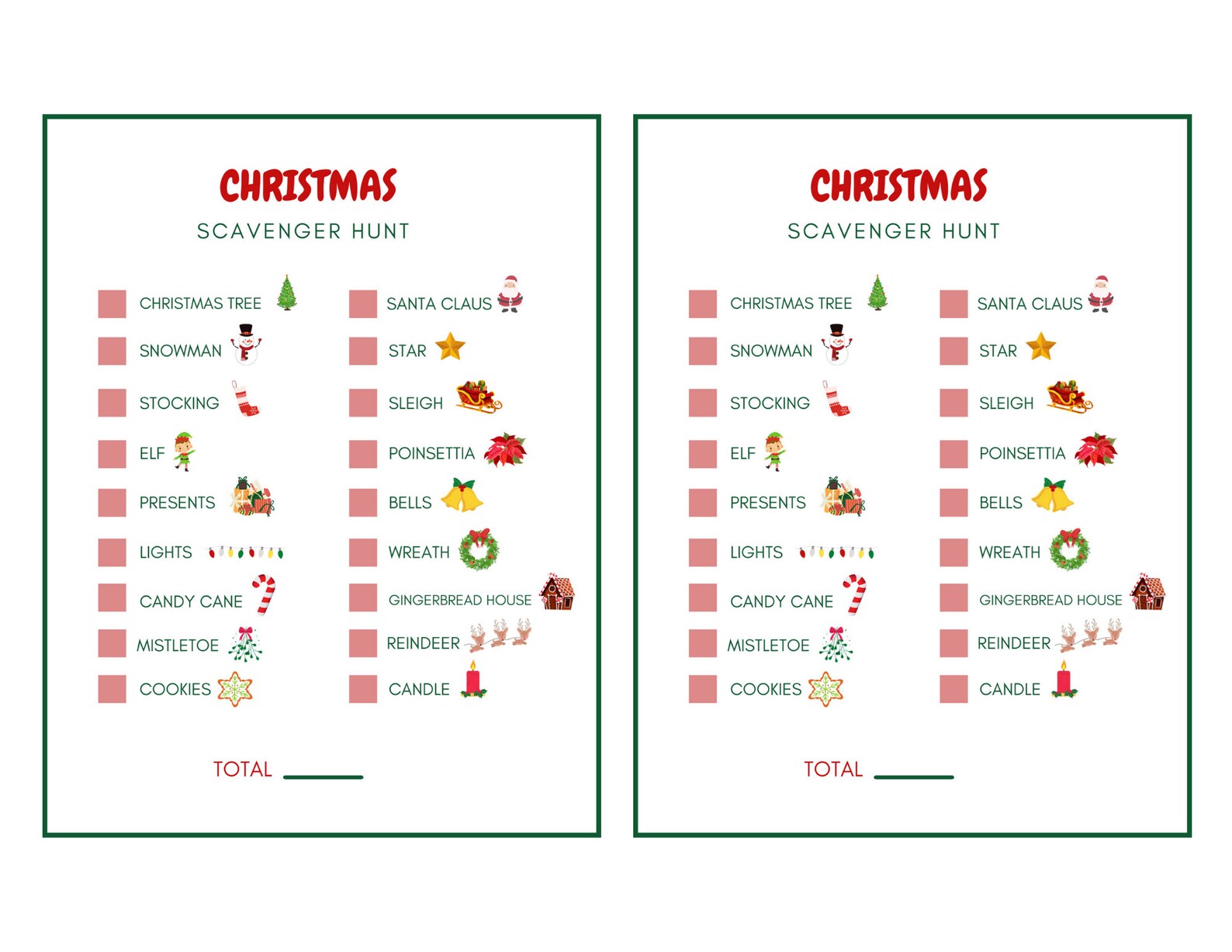 Printable Christmas Scavenger Hunt Holiday Activity - Etsy